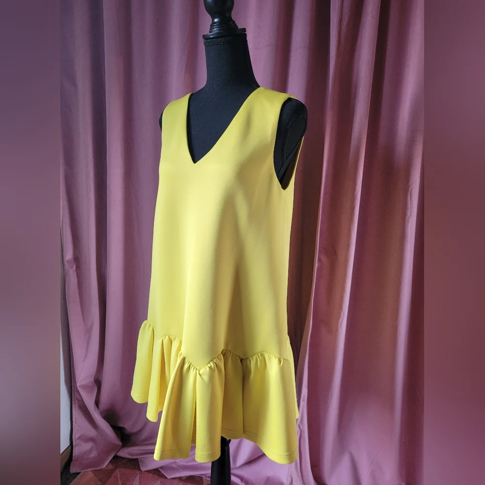 Three Floor Vibrant Yellow Mini Dress - Picture 3 of 5